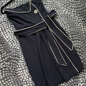 Eva Franco Navy and Cream Nautical Cocktail Dress